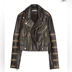 Alice + Olivia Leather Jacket Retail